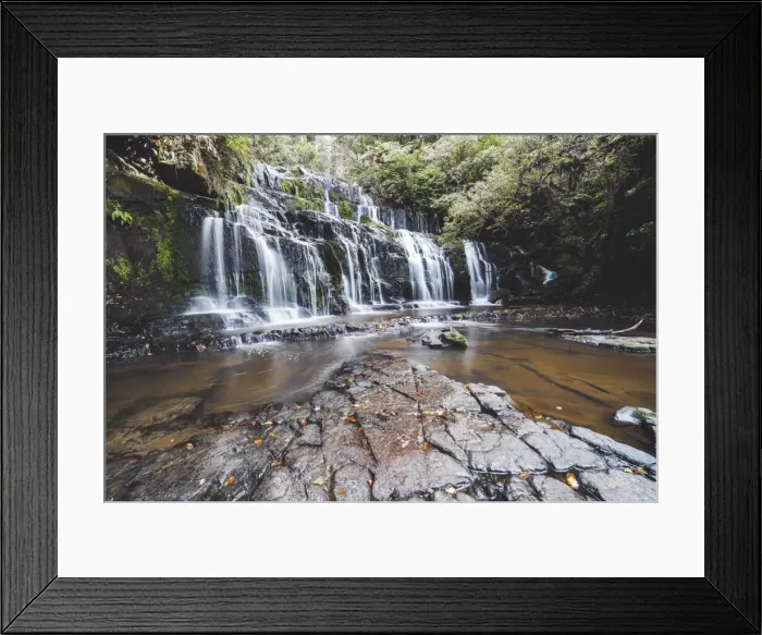 Framed Print : Purakaunui Falls, The Catlins, South Island, New Zealand, Pacific Framed Print : Purakaunui Falls, The Catlins, South Island, New Zealand, Pacific