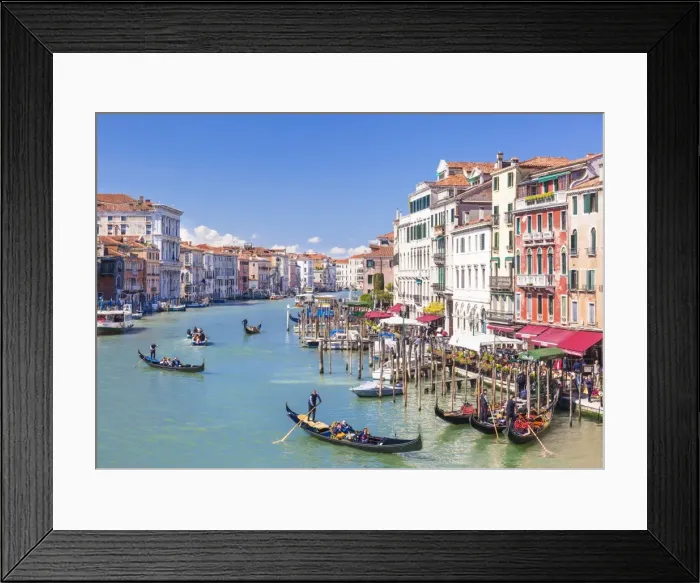 Framed Print : Gondolas, with tourists, on the Grand Canal, next to the Fondementa del Vin, Venice Framed Print : Gondolas, with tourists, on the Grand Canal, next to the Fondementa del Vin, Venice