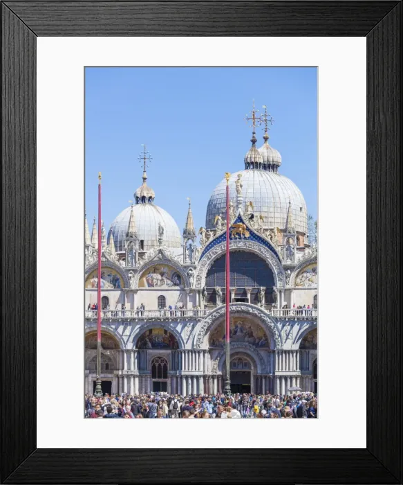 Framed Print : Piazza San Marco (St. Marks Square) with many tourists in front of the Basilica di San Marco Framed Print : Piazza San Marco (St. Marks Square) with many tourists in front of the Basilica di San Marco