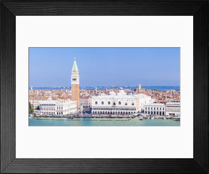Framed Print : Panorama, Campanile tower, Palazzo Ducale (Doges Palace), Bacino di San Marco (St Framed Print : Panorama, Campanile tower, Palazzo Ducale (Doges Palace), Bacino di San Marco (St