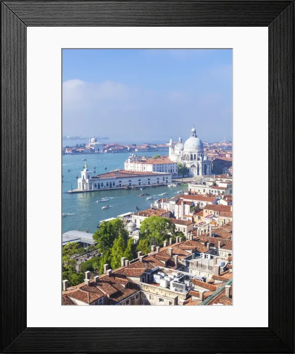 Framed Print : Vaporettos (water taxis), rooftops and the church of Santa Maria della Salute, on the Grand Canal Framed Print : Vaporettos (water taxis), rooftops and the church of Santa Maria della Salute, on the Grand Canal