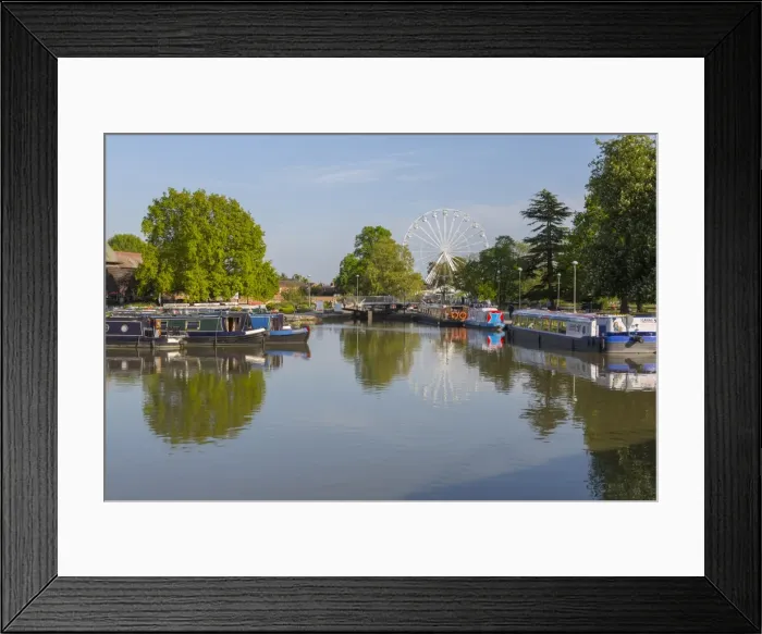 Framed Print : River Avon long boats and ferris wheel, Stratford upon Avon, Warwickshire, England Framed Print : River Avon long boats and ferris wheel, Stratford upon Avon, Warwickshire, England