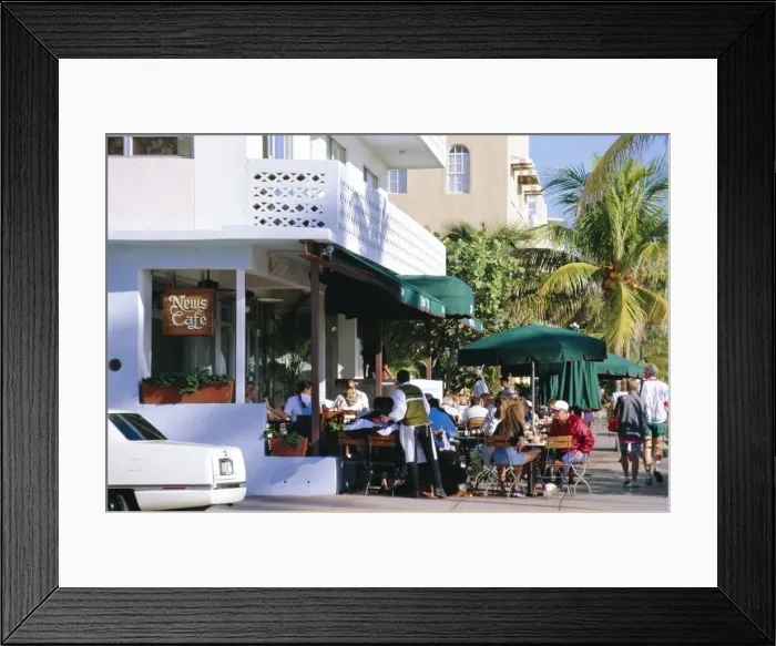 Framed Print : News Cafe on Ocean Drive Framed Print : News Cafe on Ocean Drive