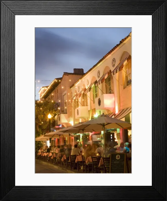 Framed Print : JAN0462. Espanola Way, Miami Beach, Florida, United States of America, North America Framed Print : JAN0462. Espanola Way, Miami Beach, Florida, United States of America, North America