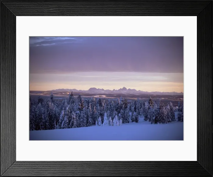 Framed Print : Sunset on Grand Tetons from Two Tops Framed Print : Sunset on Grand Tetons from Two Tops