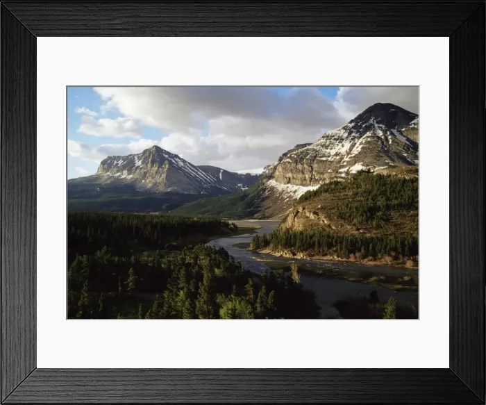Framed Print : Grinnell Point and Swiftcurrent Creek Framed Print : Grinnell Point and Swiftcurrent Creek