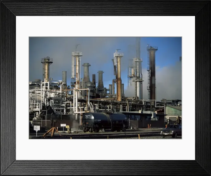 Framed Print : Oil refinery at Laurel Framed Print : Oil refinery at Laurel