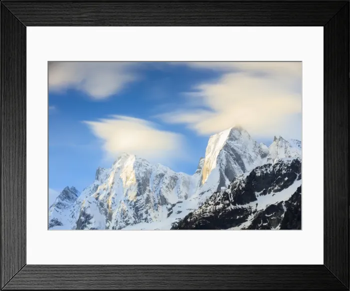 Framed Print : View of snowy peaks Badile and Cengalo in spring, Maloja, Bregaglia Valley, Engadine Framed Print : View of snowy peaks Badile and Cengalo in spring, Maloja, Bregaglia Valley, Engadine