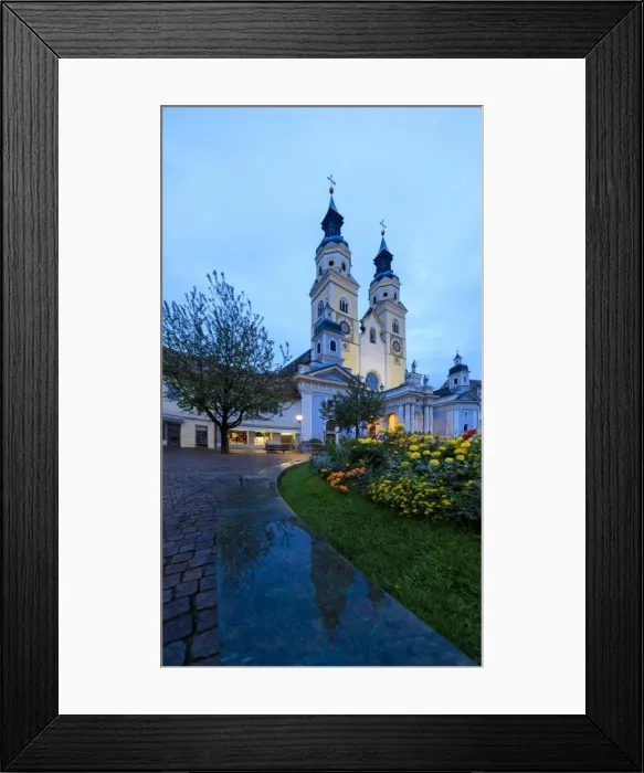 Framed Print : Panoramic of the Cathedral of Brixen (Bressanone) illuminated at night, province of Bolzano Framed Print : Panoramic of the Cathedral of Brixen (Bressanone) illuminated at night, province of Bolzano