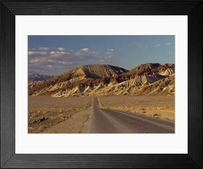 Framed Print : Empty road through Death Valley National Monument Framed Print : Empty road through Death Valley National Monument