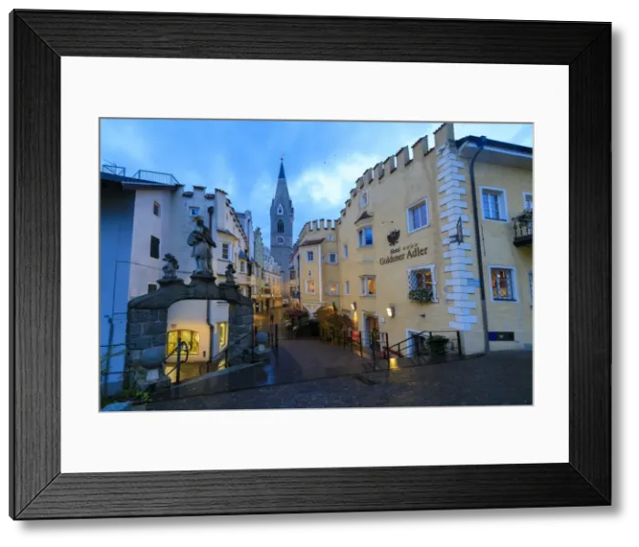 Framed Print : The Goldener Adler Hotel and the bell tower of Cathedral of Brixen (Bressanone) Framed Print : The Goldener Adler Hotel and the bell tower of Cathedral of Brixen (Bressanone)