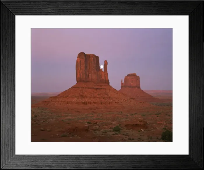 Framed Print : The moon above the rock formations known as The Mittens Framed Print : The moon above the rock formations known as The Mittens