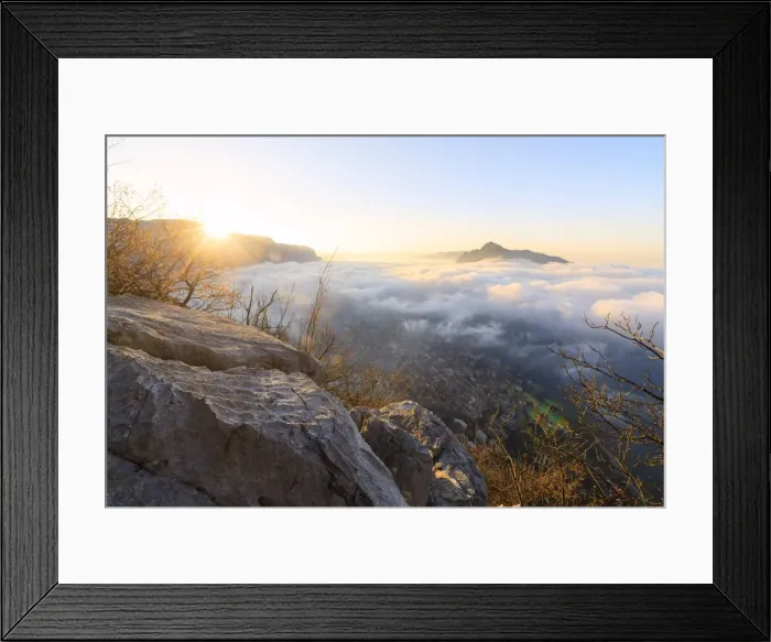 Framed Print : Sun and mist above the city of Lecco seen from Monte San Martino, Province of Lecco Framed Print : Sun and mist above the city of Lecco seen from Monte San Martino, Province of Lecco