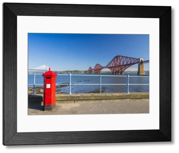 Framed Print : Post Box and Forth Railway Bridge, UNESCO World Heritage Site, Lothian, Scotland Framed Print : Post Box and Forth Railway Bridge, UNESCO World Heritage Site, Lothian, Scotland