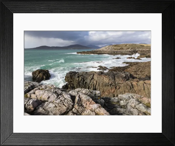 Framed Print : Rocky shoreline on west coast of Isle of Harris, Outer Hebrides, Scotland, United Kingdom Framed Print : Rocky shoreline on west coast of Isle of Harris, Outer Hebrides, Scotland, United Kingdom
