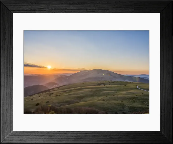 Framed Print : Mount Petrano, sunset on Apennines, Marche, Italy, Europe Framed Print : Mount Petrano, sunset on Apennines, Marche, Italy, Europe