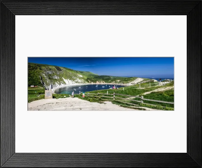 Framed Print : Panorama of Lulworth Cove on a hot summer day, Jurassic Coast, UNESCO World Heritage Site Framed Print : Panorama of Lulworth Cove on a hot summer day, Jurassic Coast, UNESCO World Heritage Site