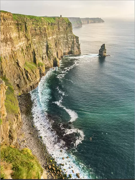 Breanan Mor and O Briens tower, Cliffs of Moher, Liscannor, County Clare, Munster province