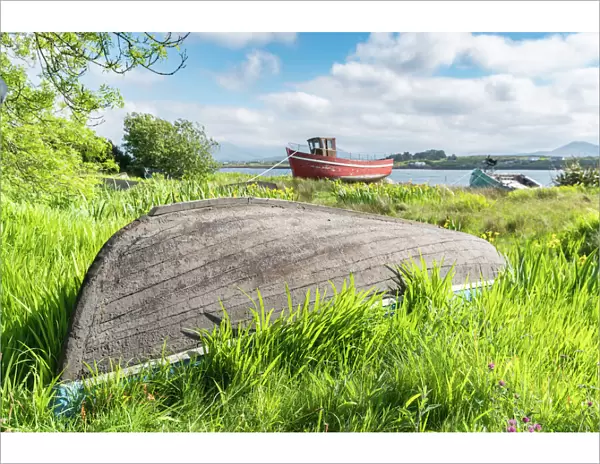 Wooden fishing boats in Roundstone, County Galway, Connacht province, Republic of Ireland