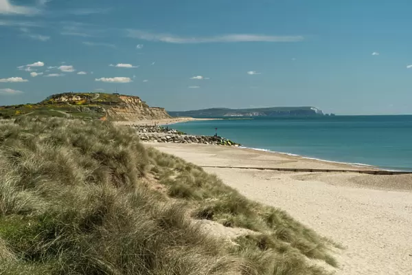 Hengistbury Head Cliffs and Beach, Bournemouth, Poole Bay, Dorset, England, United Kingdom