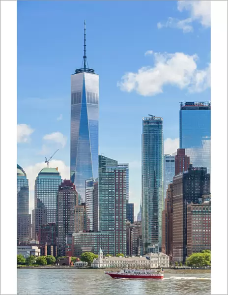 One World Trade Center, One WTC, Lower Manhattan skyline, New York skyline, Hudson River