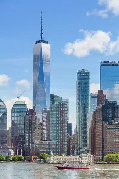 One World Trade Center, One WTC, Lower Manhattan skyline, New York skyline, Hudson River
