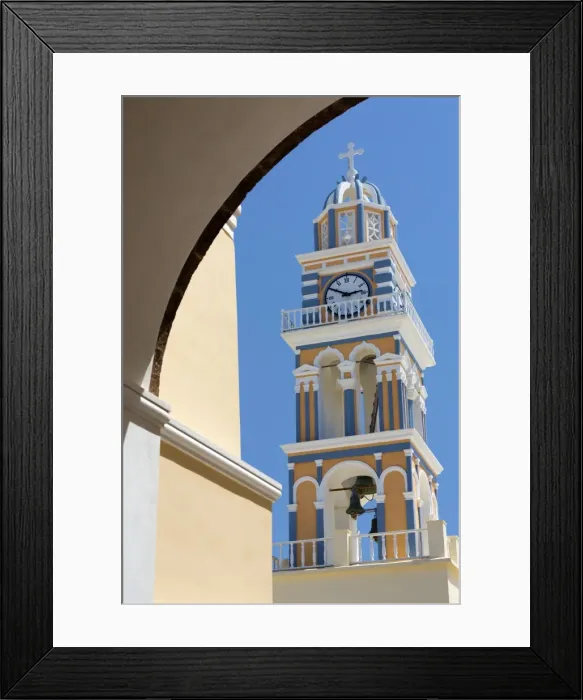 Framed Print : Belltower of the Catholic Cathedral Church of St. John the Baptist, Fira, Santorini Framed Print : Belltower of the Catholic Cathedral Church of St. John the Baptist, Fira, Santorini