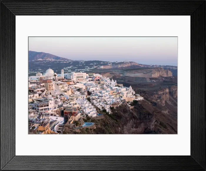 Framed Print : View of Fira with its domed churches and whitewashed houses, Santorini, Cyclades Framed Print : View of Fira with its domed churches and whitewashed houses, Santorini, Cyclades