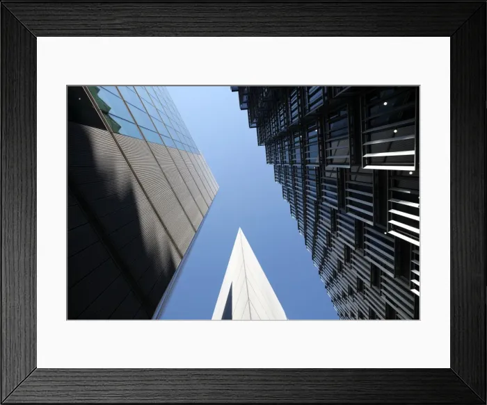 Framed Print : Modern office buildings against blue sky, More London, near Tower Bridge, London Framed Print : Modern office buildings against blue sky, More London, near Tower Bridge, London