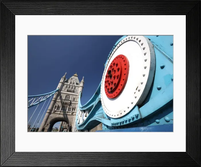 Framed Print : Wide angle view of Tower Bridge against blue sky, London, England, United Kingdom, Europe Framed Print : Wide angle view of Tower Bridge against blue sky, London, England, United Kingdom, Europe