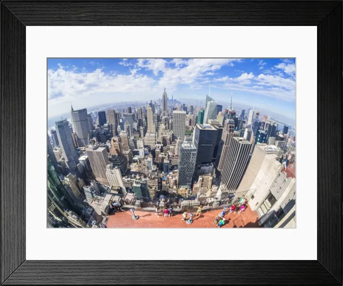 Framed Print : Tourists on Top of the Rock viewing deck, Rockefeller Centre, Manhattan skyline, New York skyline Framed Print : Tourists on Top of the Rock viewing deck, Rockefeller Centre, Manhattan skyline, New York skyline