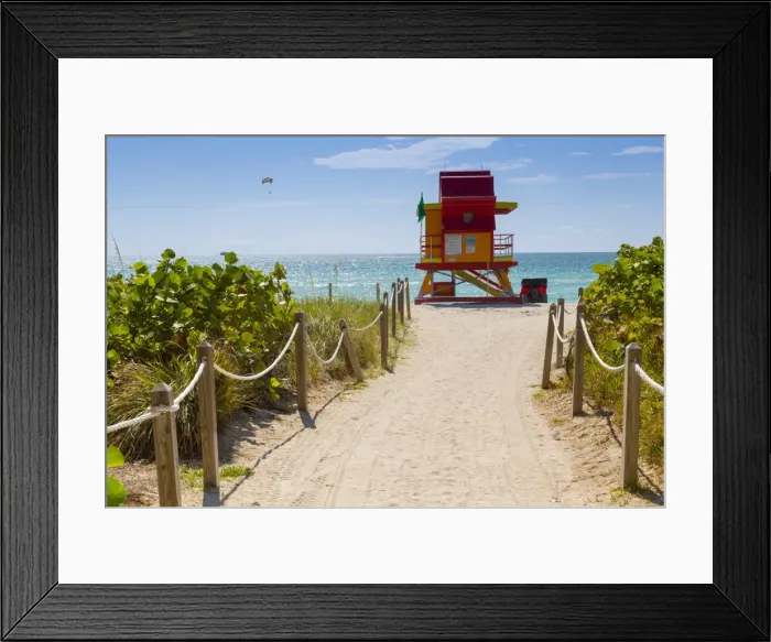 Framed Print : Lifeguard station on South Beach, Miami Beach, Miami, Florida, United States of America Framed Print : Lifeguard station on South Beach, Miami Beach, Miami, Florida, United States of America