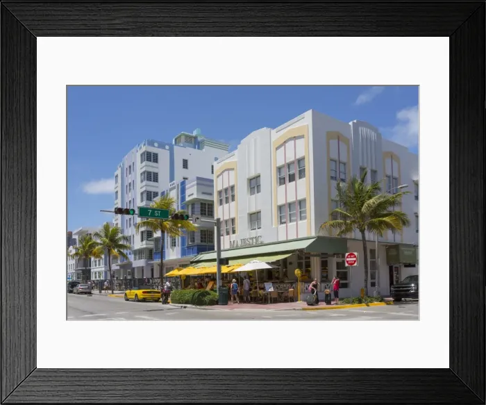 Framed Print : Ocean Drive and Art Deco architecture, Miami Beach, Miami, Florida, United States of America Framed Print : Ocean Drive and Art Deco architecture, Miami Beach, Miami, Florida, United States of America