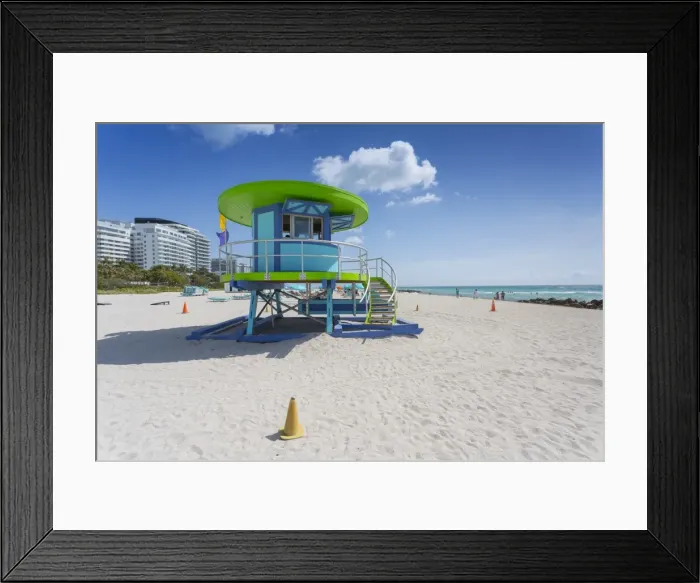 Framed Print : Lifeguard watchtower on South Beach, Miami Beach, Miami, Florida, United States of America Framed Print : Lifeguard watchtower on South Beach, Miami Beach, Miami, Florida, United States of America