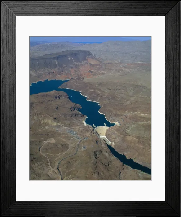 Framed Print : The Hoover Dam and Lake Mead from the air, Nevada, USA Framed Print : The Hoover Dam and Lake Mead from the air, Nevada, USA