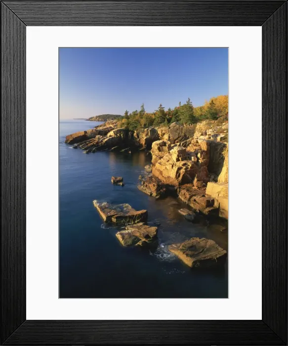Framed Print : Rocks along the coastline in the Acadia National Park Framed Print : Rocks along the coastline in the Acadia National Park