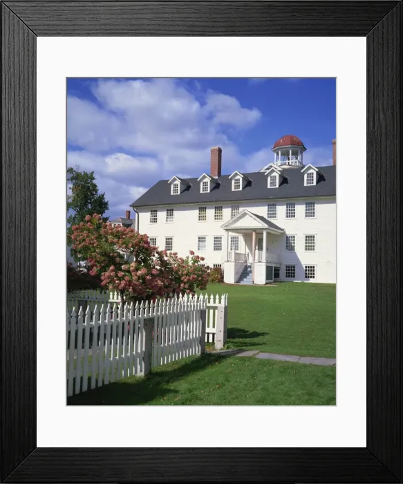 Framed Print : Wooden house and picket fence in the Shaker village of Canterbury Framed Print : Wooden house and picket fence in the Shaker village of Canterbury