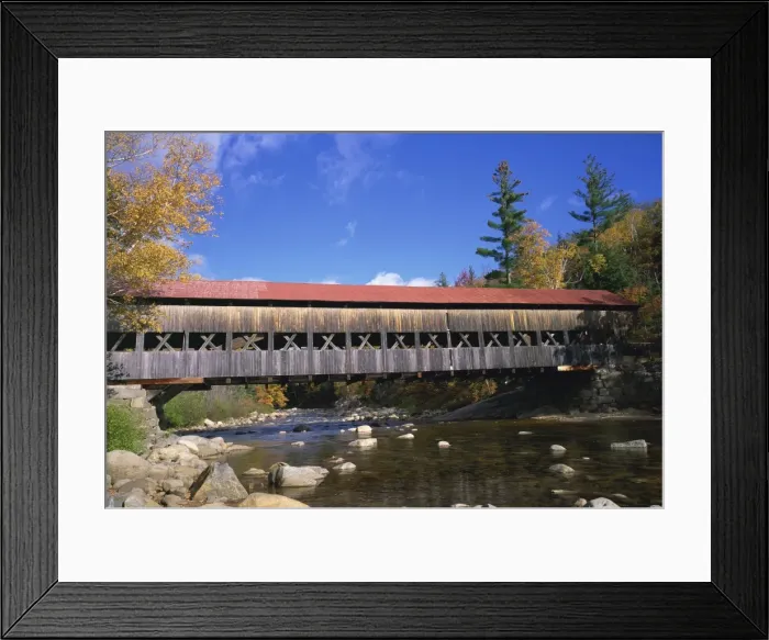 Framed Print : The Albany covered bridge across a river Framed Print : The Albany covered bridge across a river
