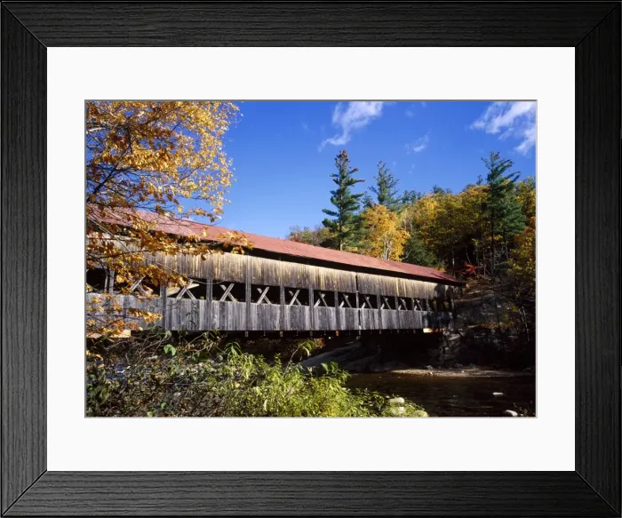 Framed Print : The Albany covered bridge across a river Framed Print : The Albany covered bridge across a river