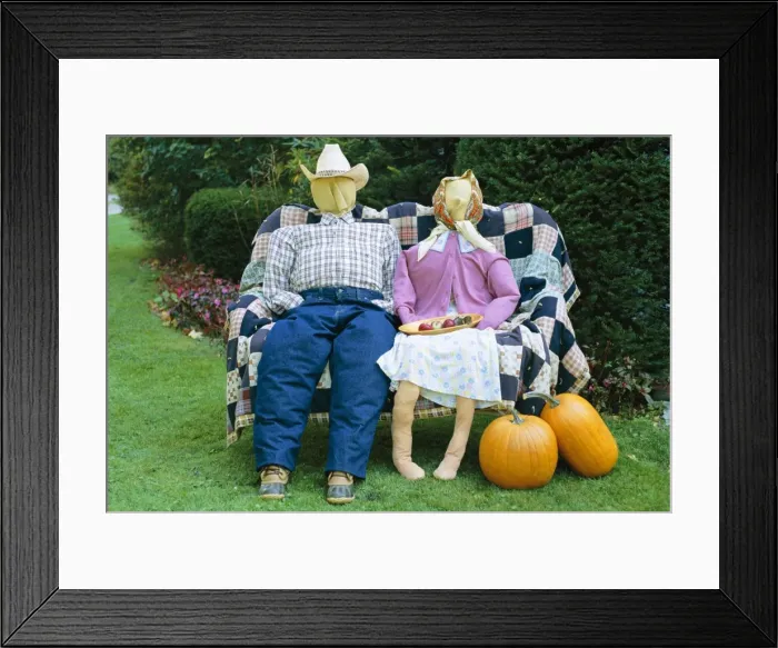 Framed Print : Strawdolls or scarecrows on a farm Framed Print : Strawdolls or scarecrows on a farm