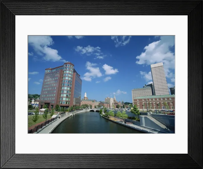 Framed Print : Canal and modern architecture of downtown Providence Framed Print : Canal and modern architecture of downtown Providence