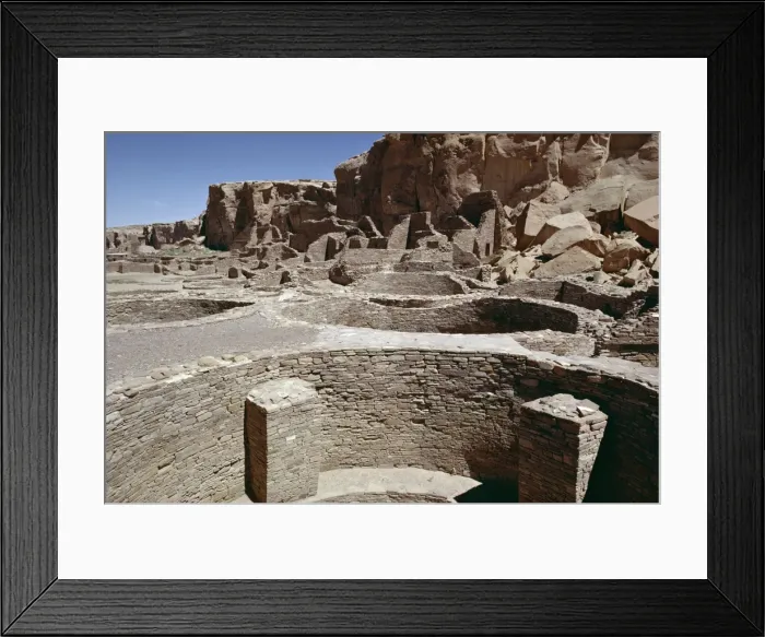 Framed Print : Kivas, Pueblo Bonito dated at 1000-1100 AD Framed Print : Kivas, Pueblo Bonito dated at 1000-1100 AD