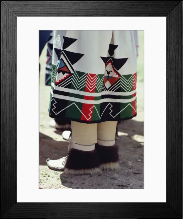 Framed Print : Close-up of the skirt and shoes from the costume of