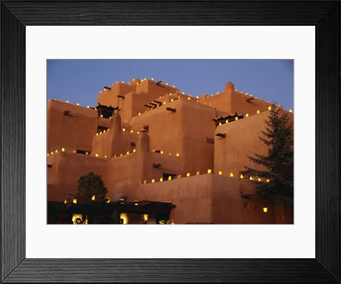 Framed Print : Farolitos at Loretto during the Christmas season Framed Print : Farolitos at Loretto during the Christmas season