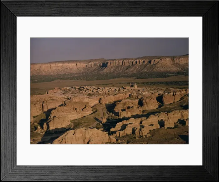 Framed Print : Aerial view over the village of Acoma Pueblo
