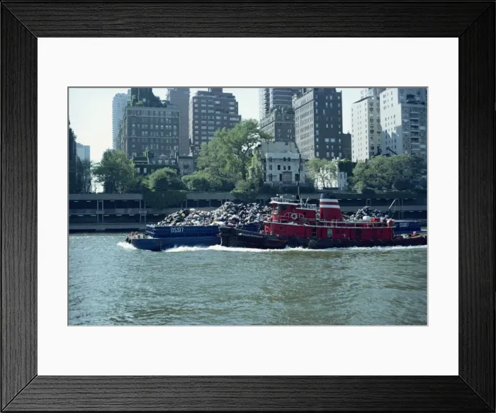 Framed Print : Barge carrying rubbish Framed Print : Barge carrying rubbish