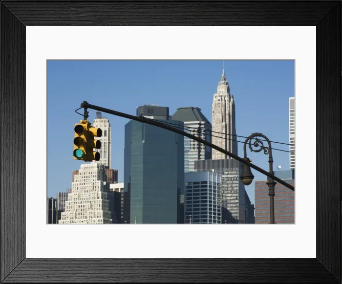 Framed Print : Traffic signals and tall buildings Framed Print : Traffic signals and tall buildings