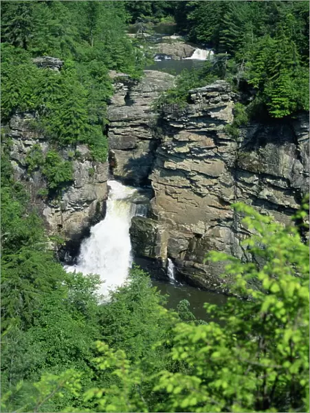 Aerial view over Linville Falls
