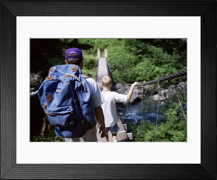 Framed Print : Father and son hike to Anderson Pass Framed Print : Father and son hike to Anderson Pass