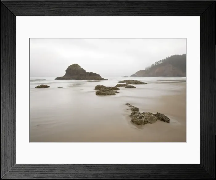 Framed Print : Sea stacks on a foggy morning Framed Print : Sea stacks on a foggy morning